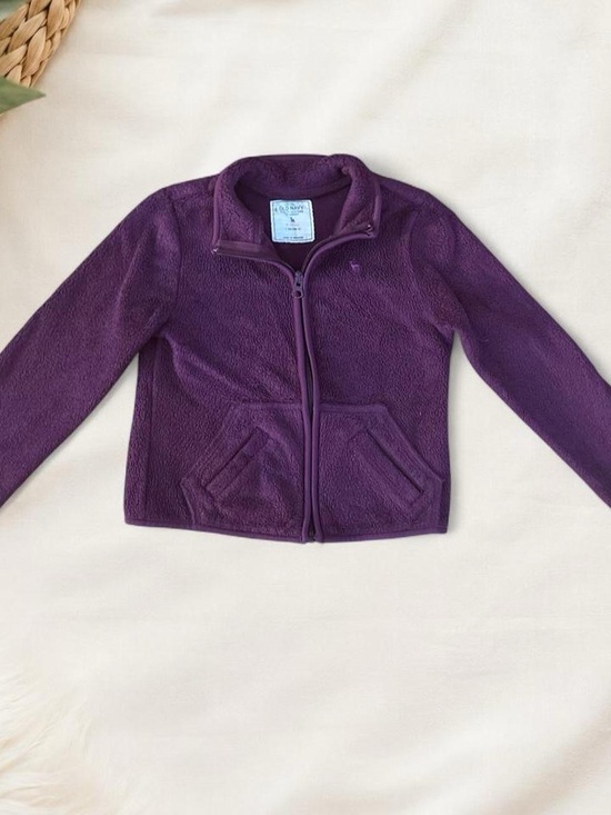 Old Navy Other - Girls XS 5 Year Purple Micro Fleece Jacket - Cozy Full Zip Collared Fall Layer